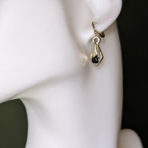 Pretty Bird Gold and Black Elegant Earrings